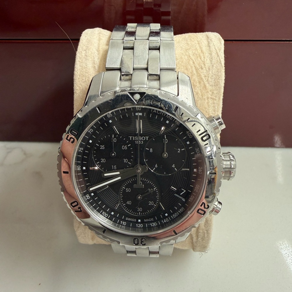 Tissot PRS200 Black and Silver Men's Chronograph Watch